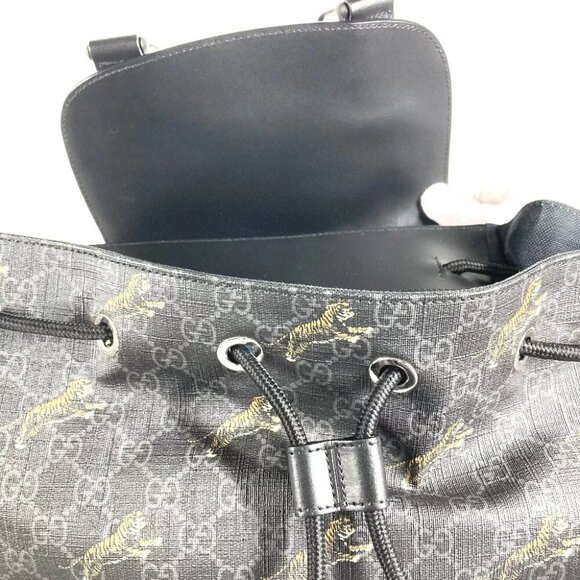GUCCI 495563 GG Supreme Sherry line Backpack Backpack GG Supreme Canvas Black main image 7